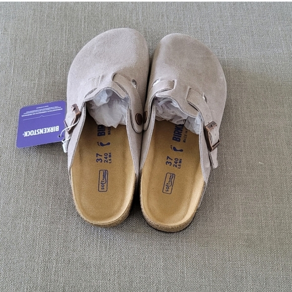 Birkenstock Boston Clogs🍁 LAST ONE🍁 Taupe Suede 37N - Picture 1 of 9